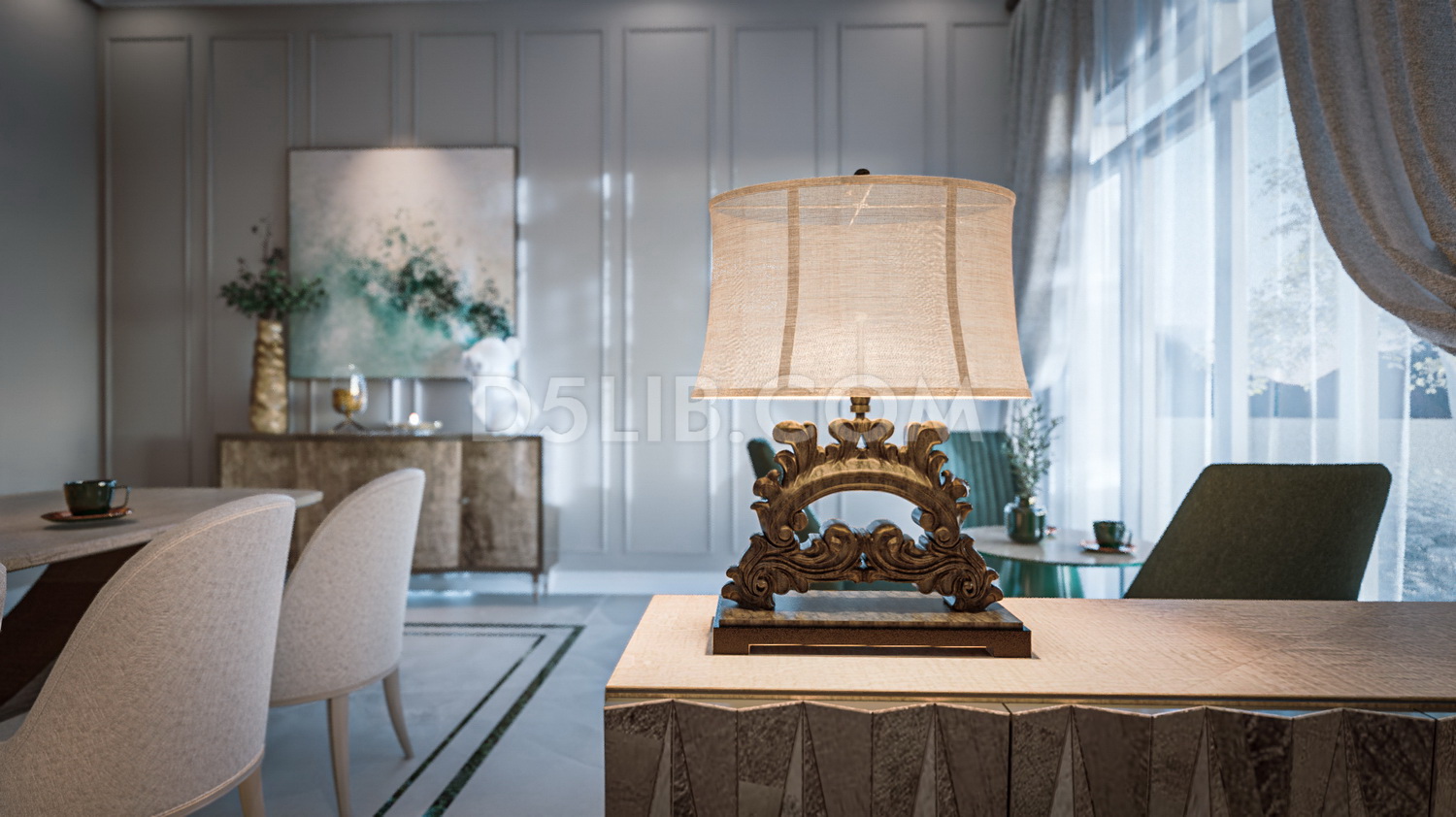 Free Table lamp Model Assets for D5 Render Download-175