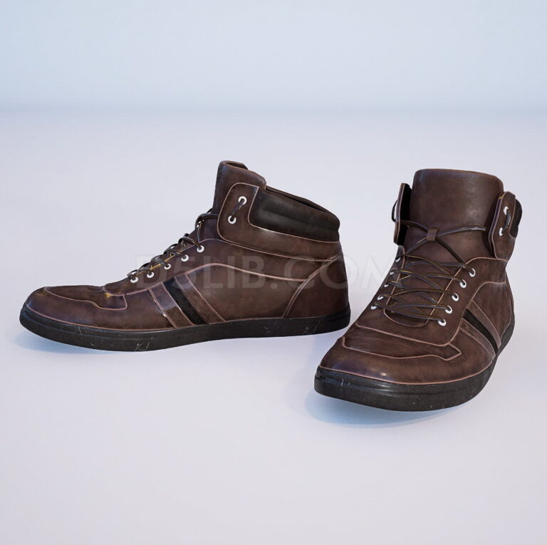 Free 3d Model Leather Work Boots Assets For D5 Render Download-246